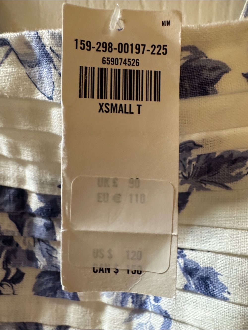 Abercrombie & Fitch White Maxi Dress with Blue Floral Print  XST - Picture 4 of 4
